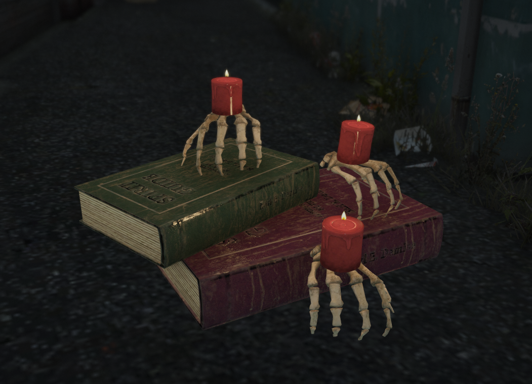 Skeleton Book Candles In Game